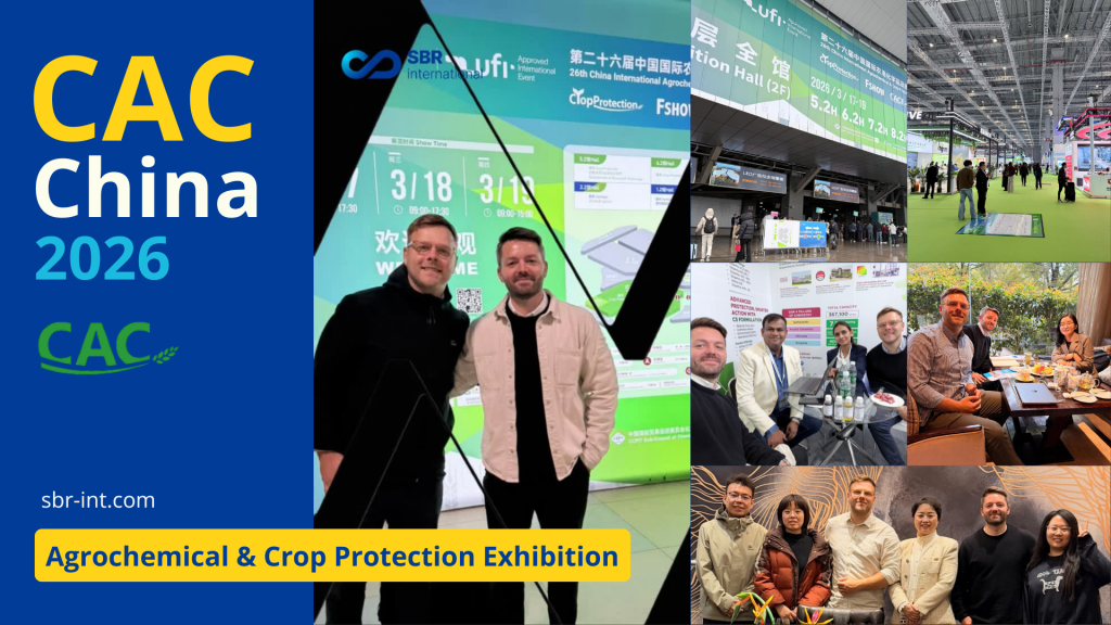 SBR International at CAC China 2026 Agrochemical & Crop Protection Exhibition meeting suppliers, partners and industry professionals in Shanghai.